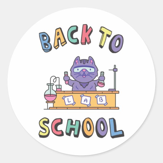 Terug naar school ronde sticker (Voorkant)