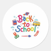 Terug naar school ronde sticker (Voorkant)