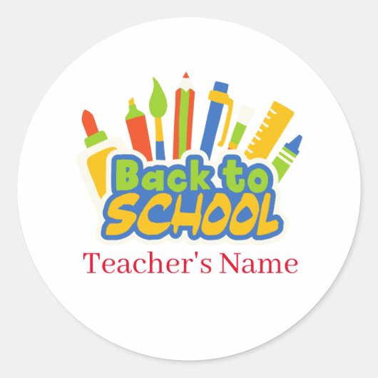 Terug naar School Ronde Sticker (Voorkant)