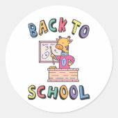 Terug naar school ronde sticker (Voorkant)