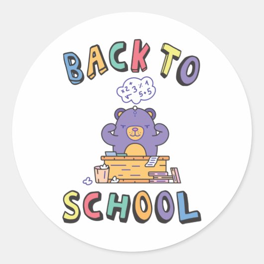 Terug naar school ronde sticker (Voorkant)