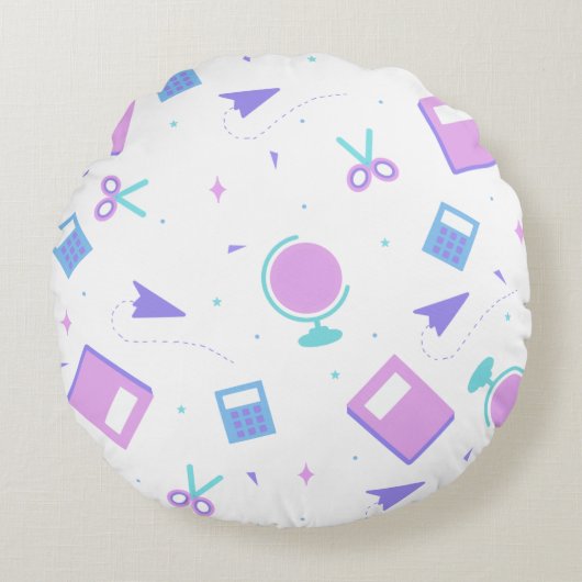 Terug naar School Round Pillow Rond Kussen (Voorkant)