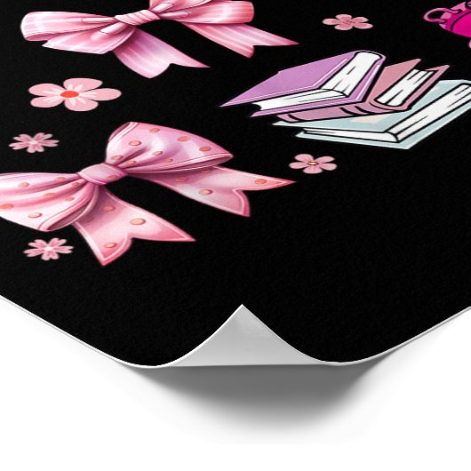 Terug naar school Roze Coquette Bow Pencil Apple K Poster (Hoek)