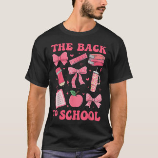 Terug naar School Roze Coquette Bow Pencil Boek Ed T-shirt