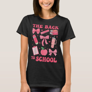 Terug naar School Roze Coquette Bow Pencil Boek Ed T-shirt