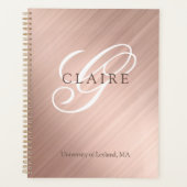 Terug naar school Roze Monogram dagelijks Planner (Voorkant)