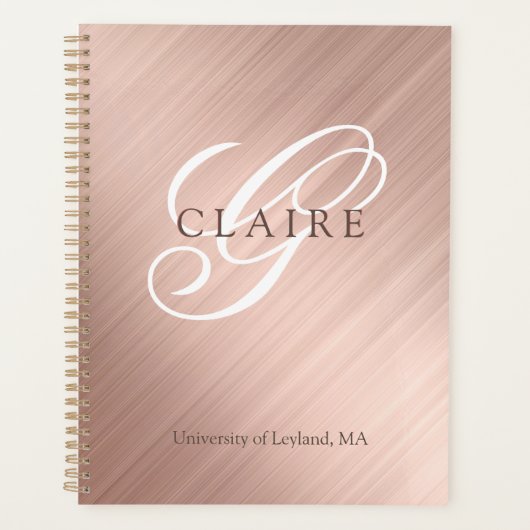 Terug naar school Roze Monogram dagelijks Planner (Voorkant)