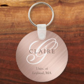 Terug naar school Roze Monogram Sleutelhanger (Voorkant)