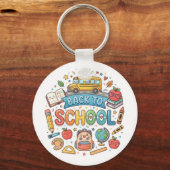Terug naar school. Schattig. Kleurig. Sleutelhanger (Achterkant)