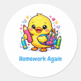 Terug naar school Schattig Kuiken Grappige Sticker