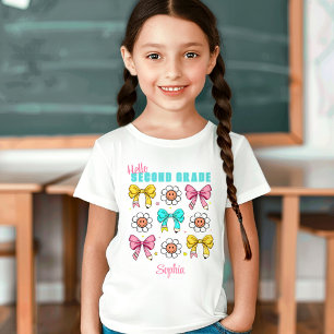 Terug naar school Schattige Bow Pencil Coquette Re T-shirt