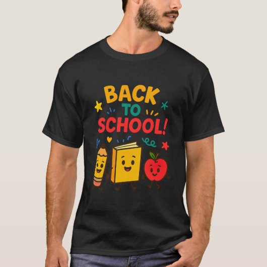 Terug naar school - Schattige Cartoon ontwerp T-shirt (Voorkant)
