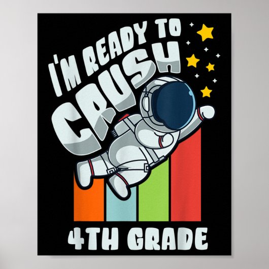 Terug naar school Schattige eerste dag van de 4e k Poster (Voorkant)