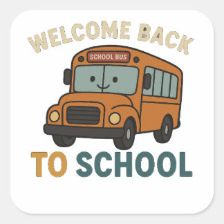Terug naar school – Schattige en grappige school Vierkante Sticker