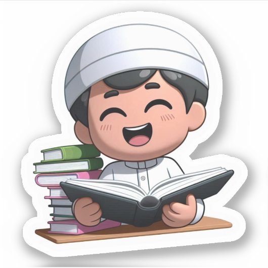 Terug Naar School Schattige Islamitisch Motivatie  Sticker (Voorkant)