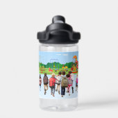 Terug naar school Schattige kinderen Student  Waterfles (Achterkant)