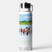 Terug naar school Schattige kinderen Student Waterfles (Achterkant)