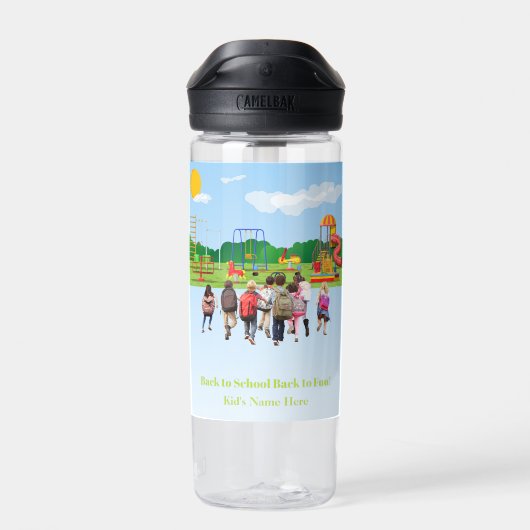 Terug naar school Schattige kinderen Student Waterfles (Achterkant)