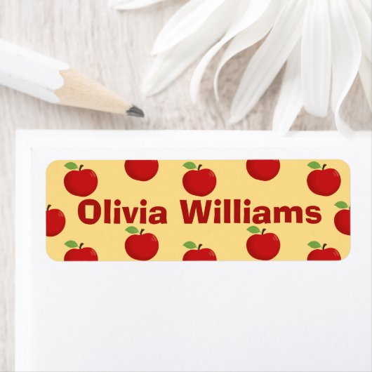 Terug naar school Schattige rode appel Etiket (Insitu)