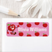 Terug naar school Schattigee Cartoon Fun Red Apple Etiket (Insitu)