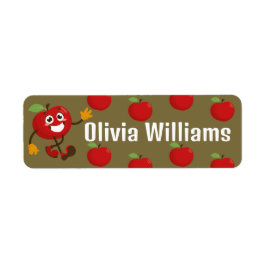 Terug naar school Schattigee Cartoon Fun Red Apple Etiket