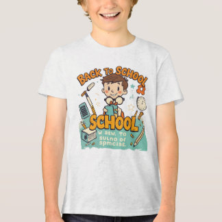 Terug naar School Schattigee Cartoon Student Illus Tri-Blend Shirt
