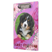 Terug naar school Schattigee hond Roze Bloemen Wat Klembord (Links)