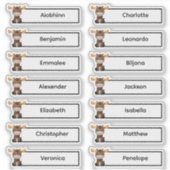 Terug naar school - Schattigee Moose Multiple Name Sticker (Voorkant)