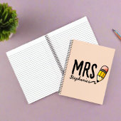 Terug naar school Schattigee Roze Potlood Leraar K Notitieboek