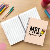 Terug naar school Schattigee Roze Potlood Leraar K Notitieboek