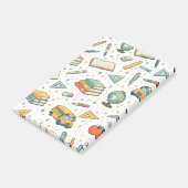 Terug naar school schoolbenodigdheden patroon noti post-it® notes (Schuin)