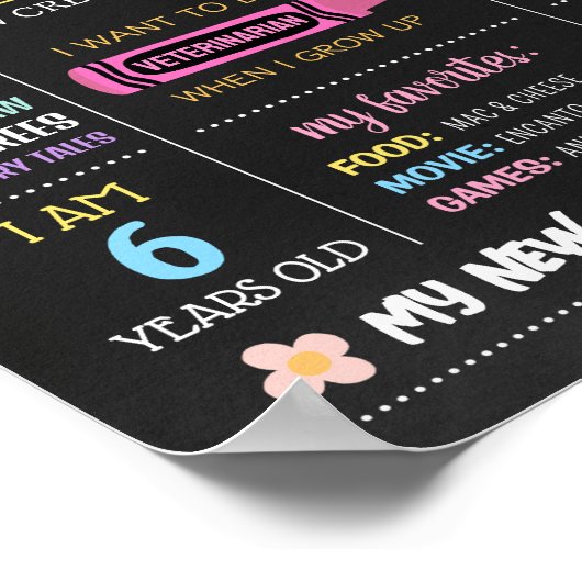 Terug naar school schoolbord Laatste dag teken Poster (Hoek)