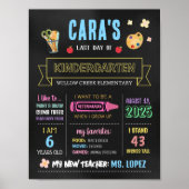 Terug naar school schoolbord Laatste dag teken Poster (Voorkant)