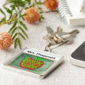 Terug naar School schoolbord Rode Appel Sleutelhan Sleutelhanger (Zijkant)