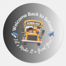 Terug naar school – schoolbord stijl ronde sticker