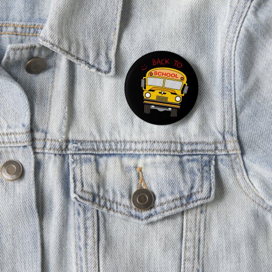Terug naar school - schoolbus ronde button 5,7 cm (In situ)