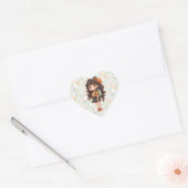 Terug naar school. schoolmeisje hart sticker (Envelop)