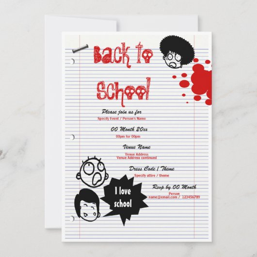 "Terug naar school" "Schoolreünie" leuk feest Kaart (Voorkant)