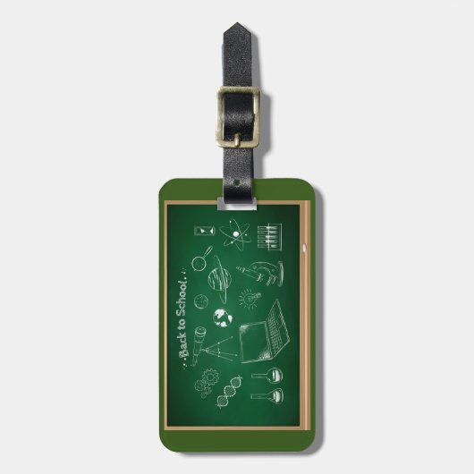 Terug naar School Science schoolbordonderwijs Bagagelabel (Voorkant verticaal)