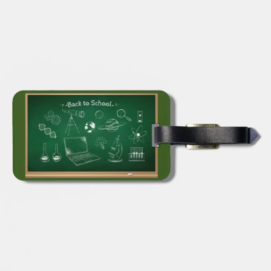 Terug naar School Science schoolbordonderwijs Bagagelabel (Achterkant horizontaal)
