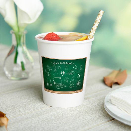 Terug naar School Science schoolbordonderwijs Papieren Bekers