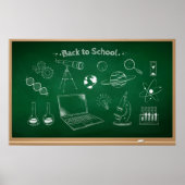 Terug naar School Science schoolbordonderwijs Poster (Voorkant)