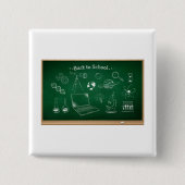 Terug naar School Science schoolbordonderwijs Vierkante Button 5,1 Cm (Voorkant)