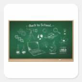 Terug naar School Science schoolbordonderwijs Vierkante Sticker (Voorkant)