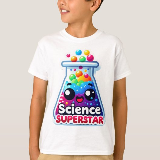 Terug naar school "Science Superstar" Pun T-shirt (Voorkant)