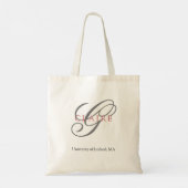 Terug naar School Script Schoolnaam Tote Bag (Achterkant)