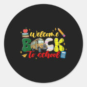 Terug naar school Shirt Fun Clroom Teacher Student Ronde Sticker (Voorkant)