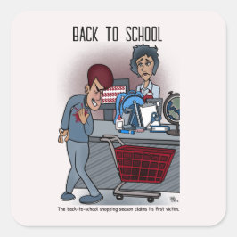 Terug naar School Shopping Vierkante Sticker