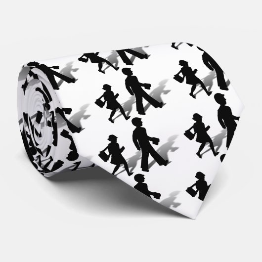 Terug naar school - Silhouette Kinderen lopen Stropdas (Opgerold)