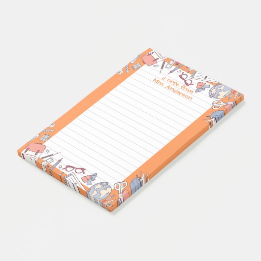 Terug naar School Sinaasappel Post-it® Notes (Schuin)